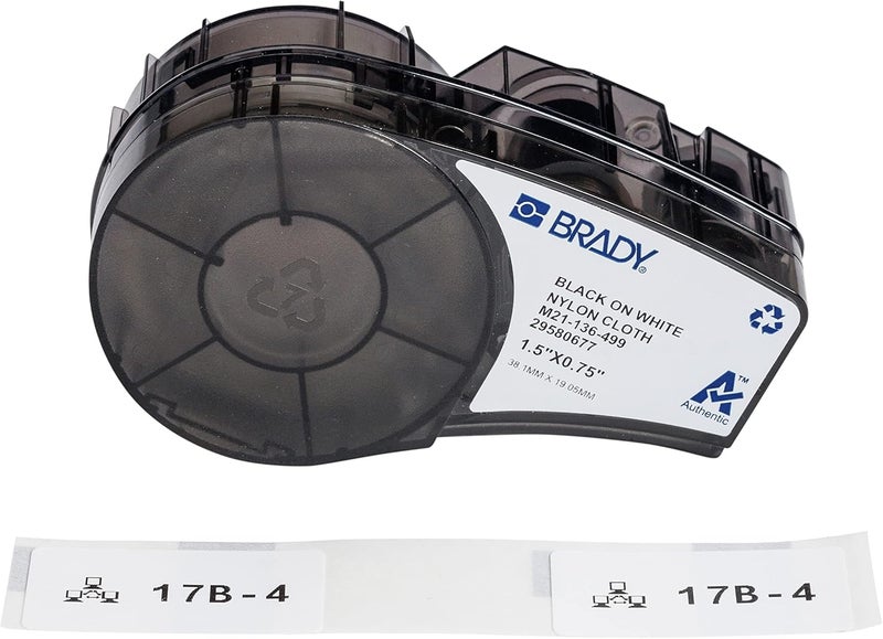 Brady Authentic (M21-136-499) Pre-Sized High-Adhesion Nylon Labels for Equipment, General ID, Lab, Wire/Cable, Black on White Material - Designed for M210, M210-LAB, and M211 Printers, 0.75"H x 1.5"W - Image 2